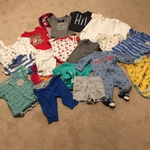 21 items - Bundle of size 6M and 6-9M boy clothes